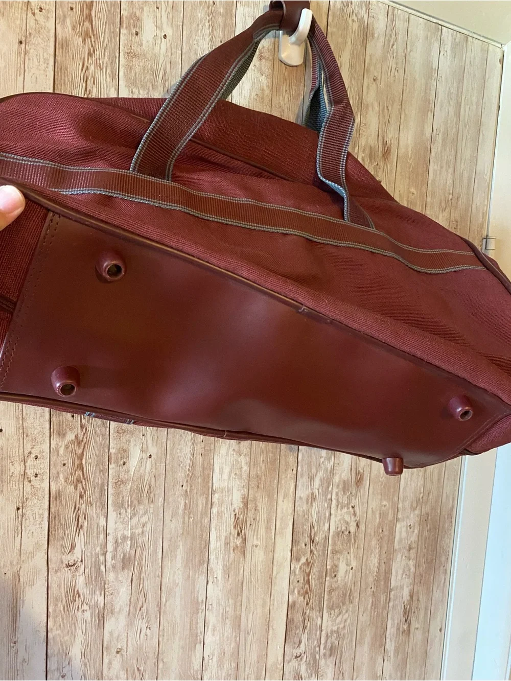 Oscar de la Renta Maroon Travel Duffel bag with Matching Toiletry bag Vintage